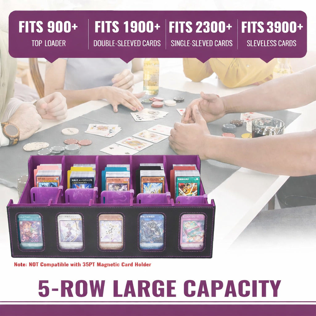deckden Magnetic Trading Card Storage Box , 3900+ Capacity (Purple/Black)